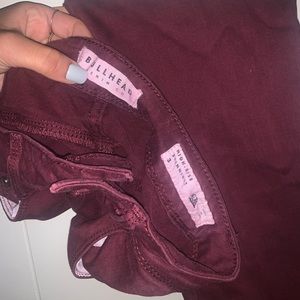 high wasted burgundy jeans